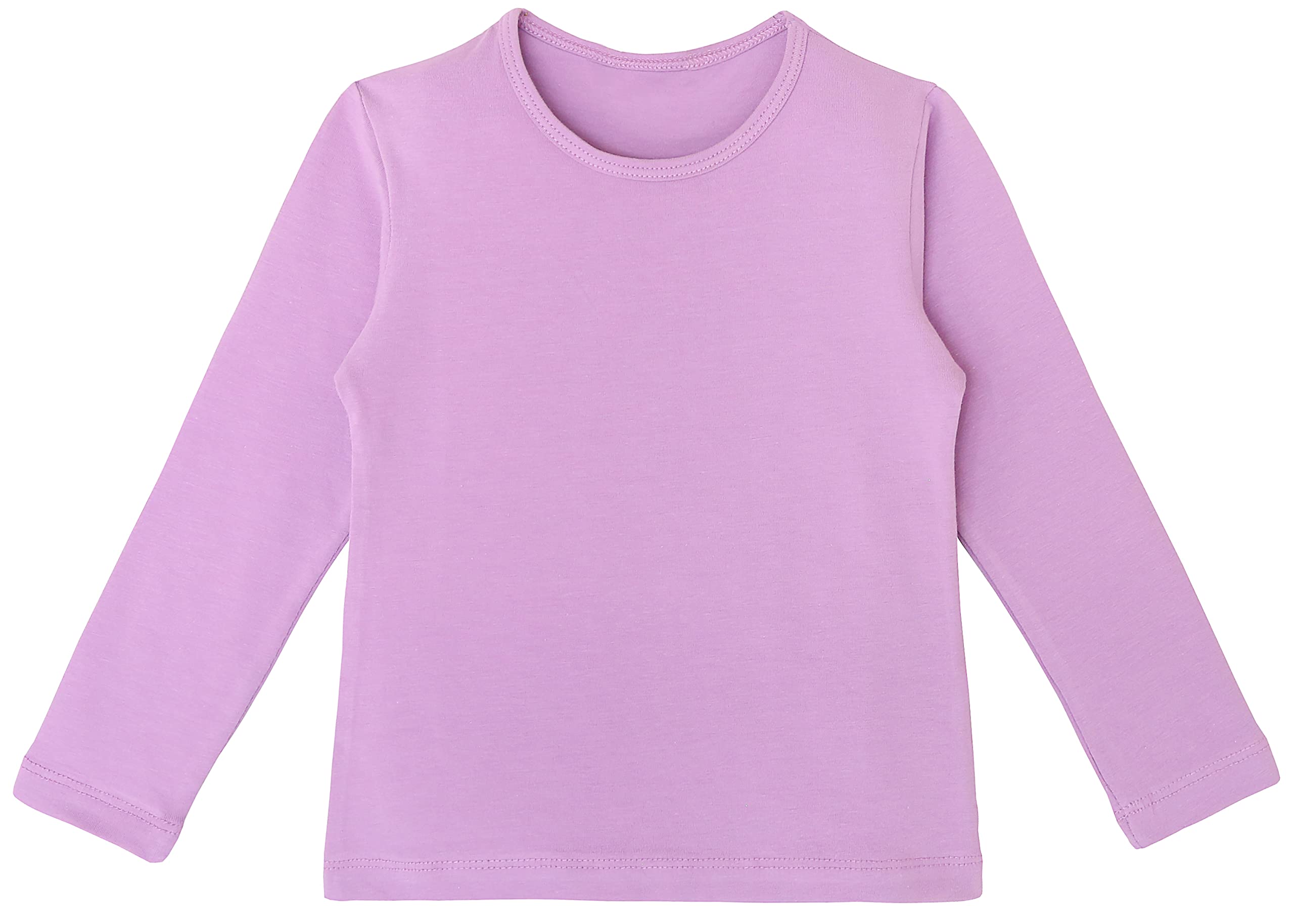 Lilax Girls' Basic Long Sleeve Round Neck Cotton T-Shirt