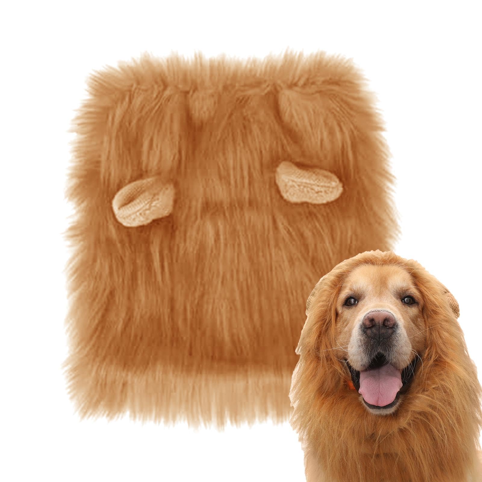 Lions Mane for Dogs | Dog Lions Mane Costume Funny Realistic Lions Wig for Dogs - Washable Lions Mane Dog Costume for Cosplay Events