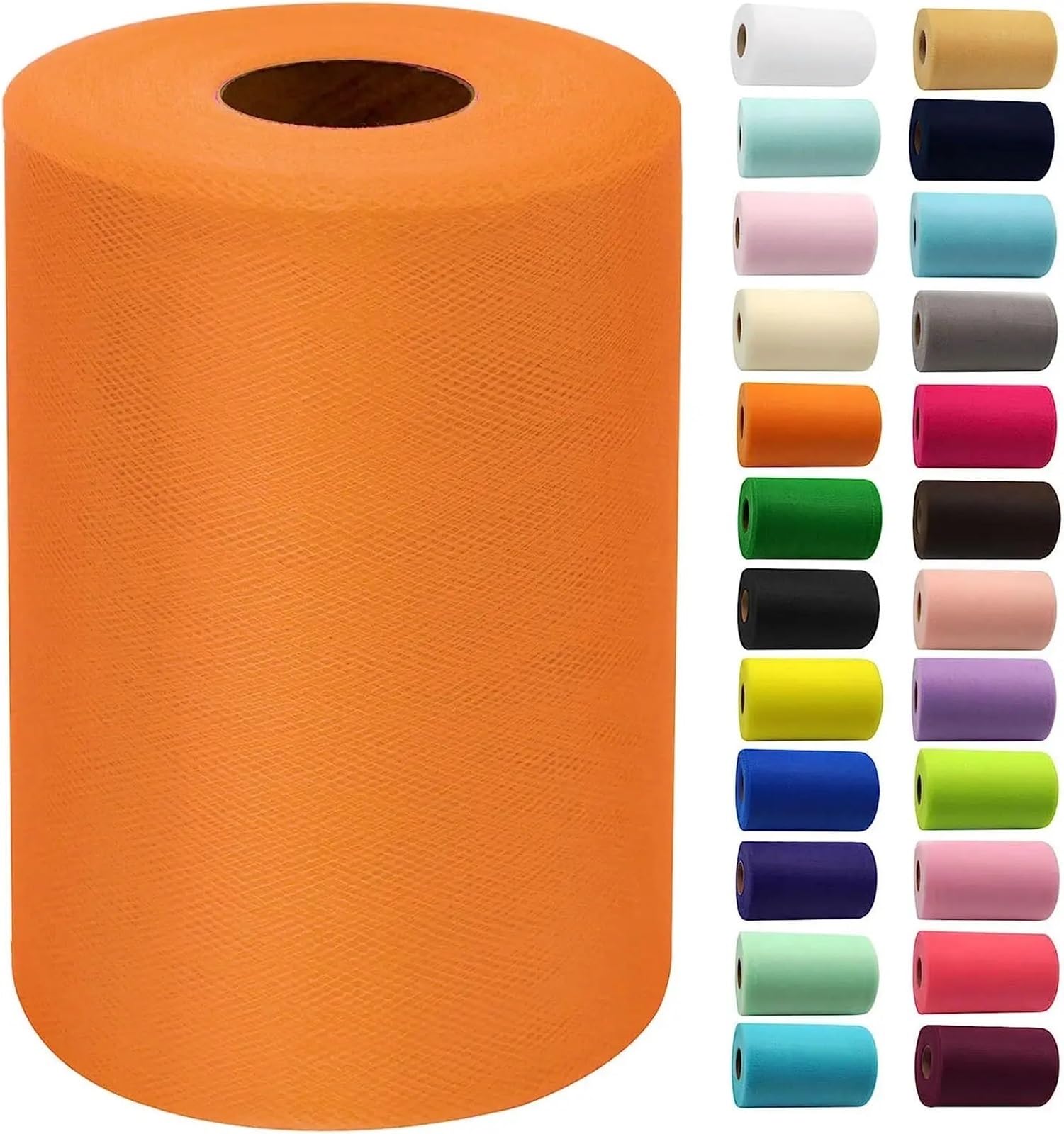 Tulle Fabric Roll White Tulle Fabric 15cm by 200 YD Spool Ribbon for DIY Wedding Decorations Craft Supplies(Color27)