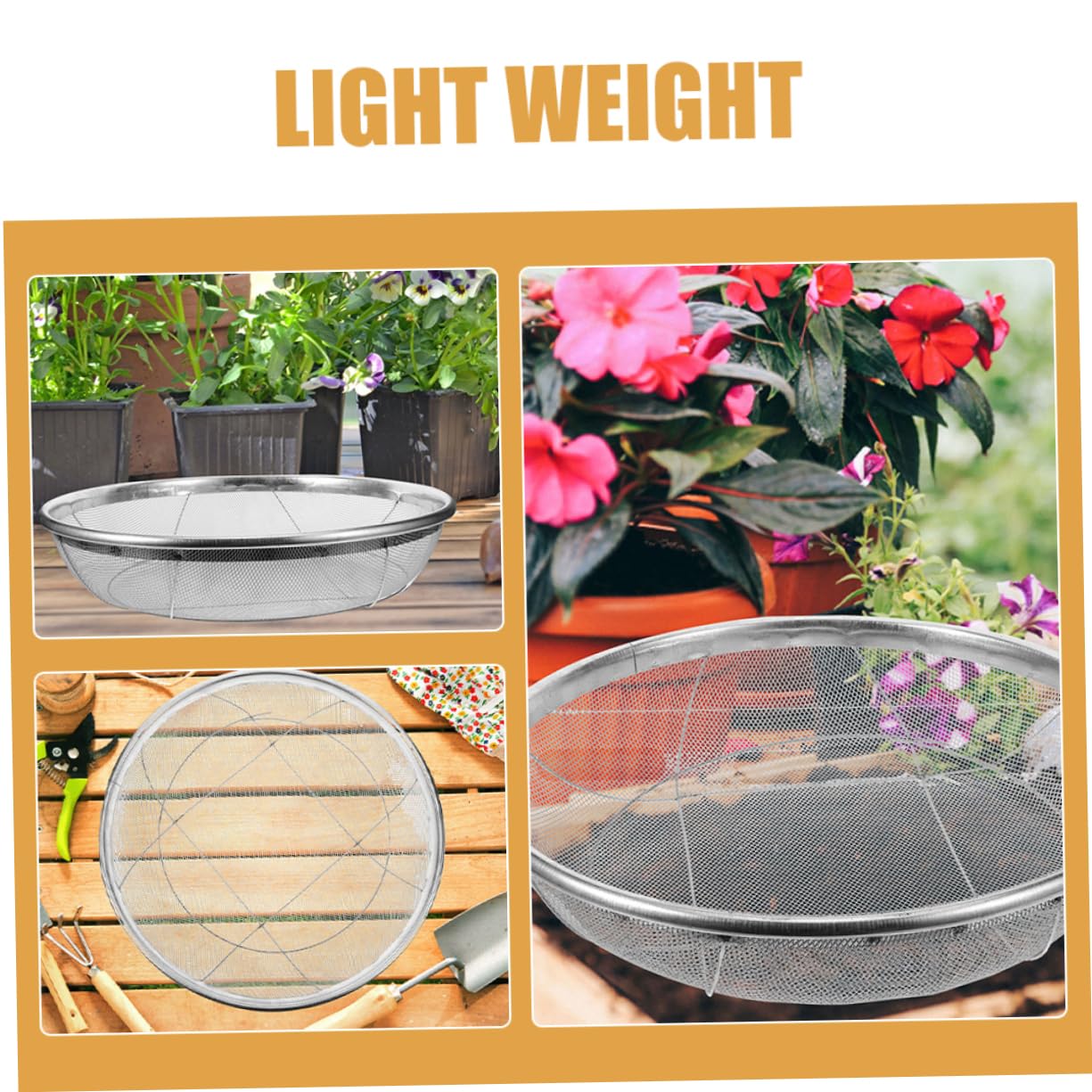 Setaccio da Giardino per Terriccio, Acciaio Inox, Diametro 6mm