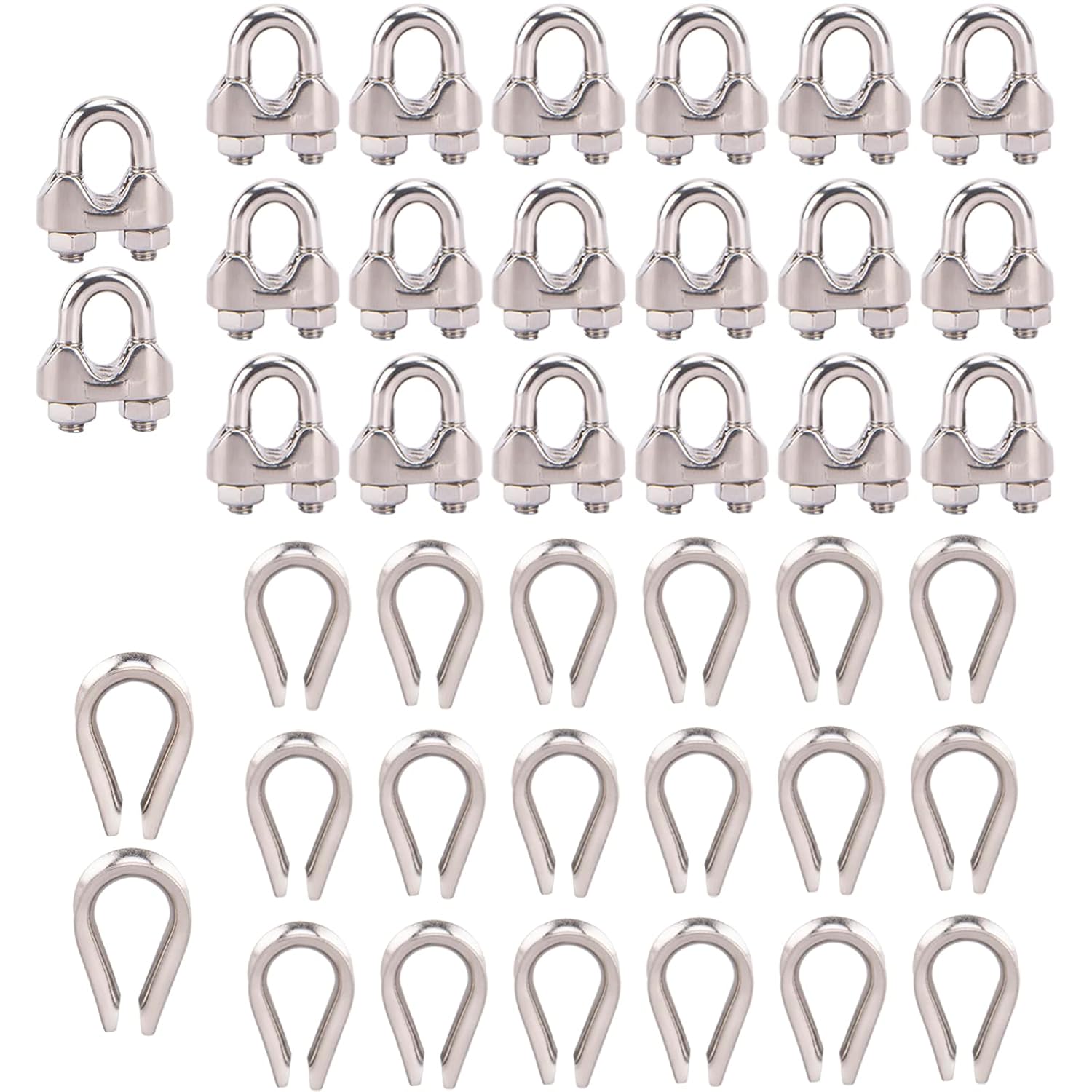 3/16Inch Cable Clamp M5 Stainless Steel Wire Rope Cable Clip Clamp