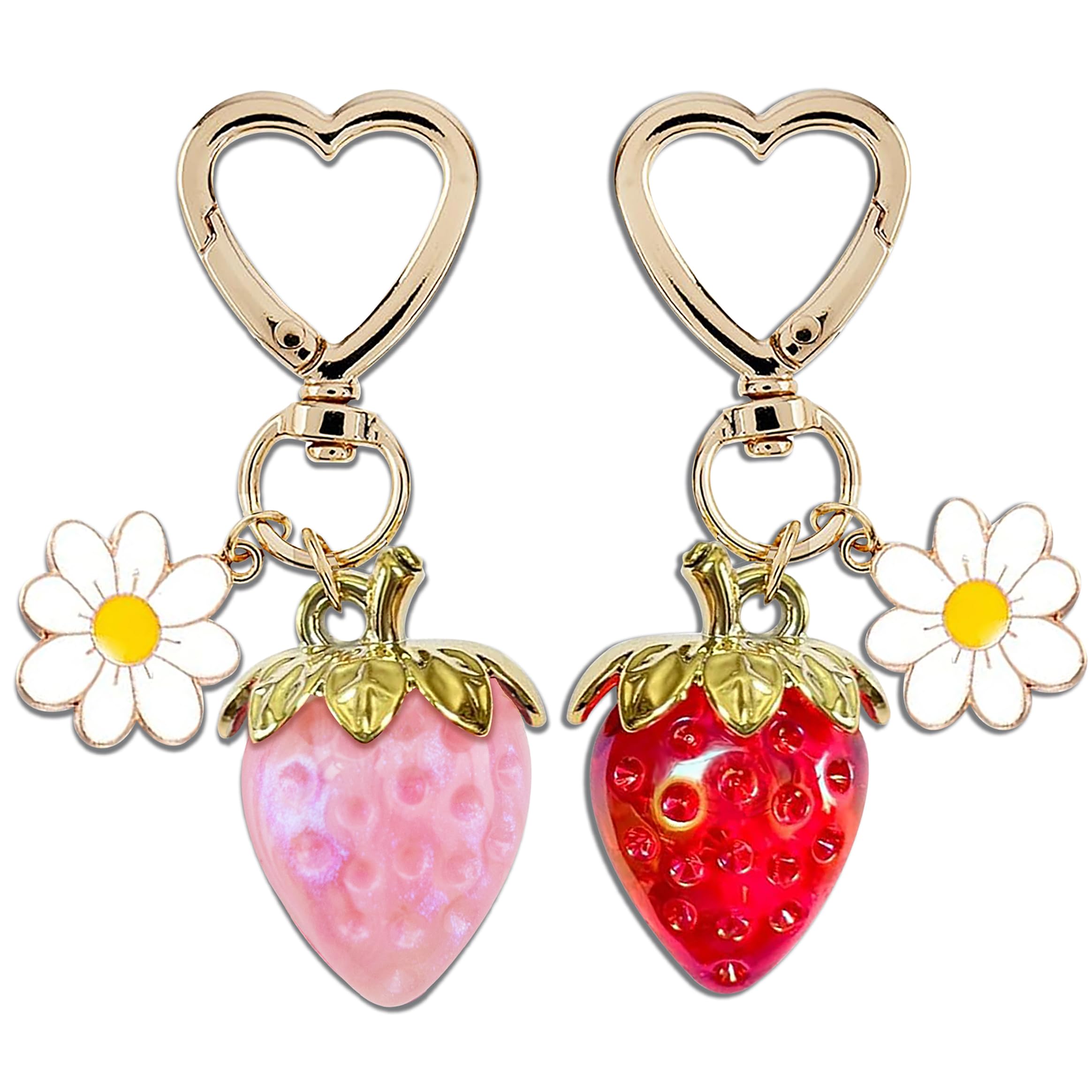 igveanStrawberry Gifts Keychain Cute Strawberry Stuff Themed Charm Gifts for Women Girls Strawberry Lover Gift Ideas 2 Pcs Keychain