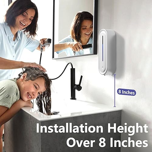 Miniatura 5 de Dispensador de jabón automático ajustable de 5 niveles sin contacto, dispensador de jabón de ducha de montaje en pared, dispensador de champú y