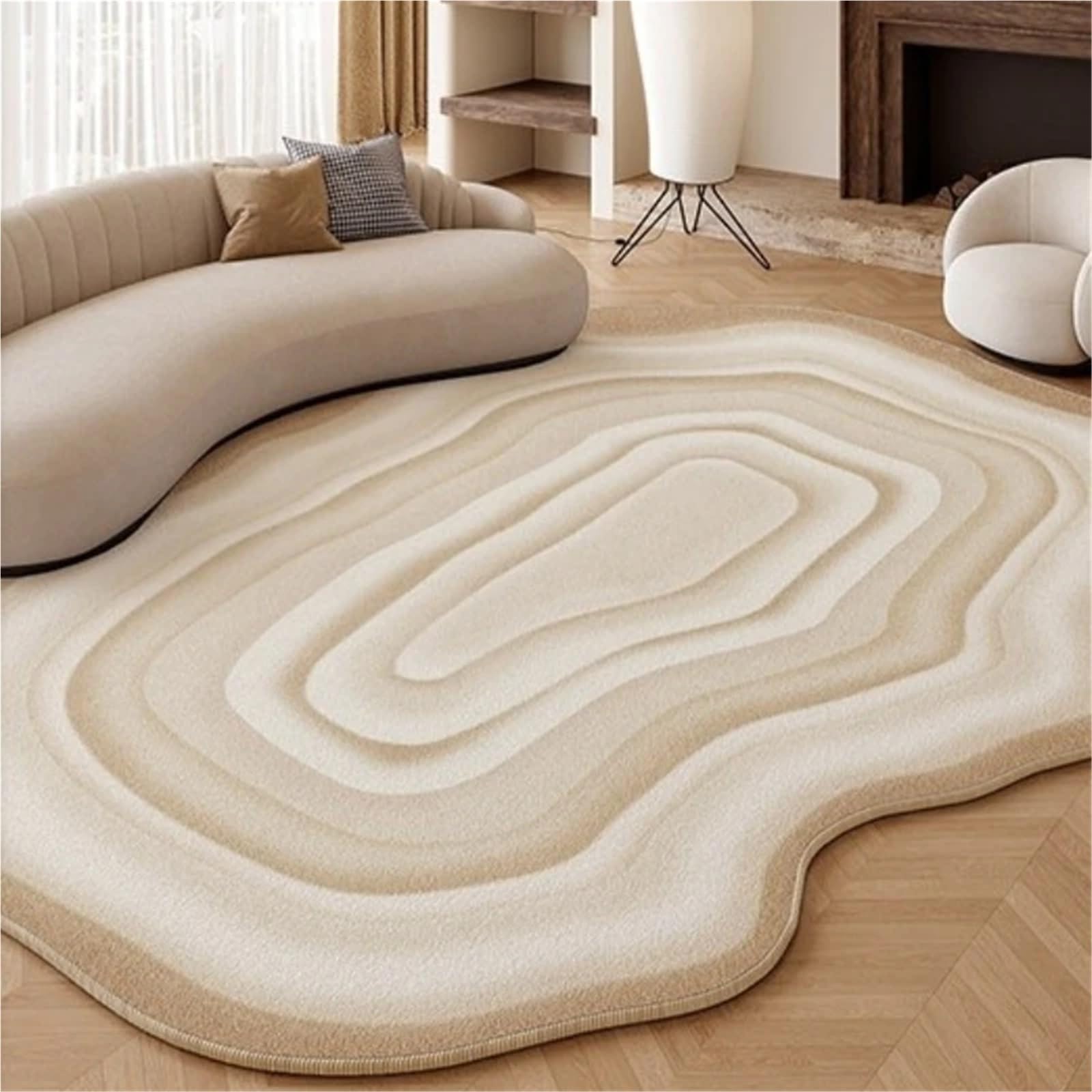 Tapis Forme Irrégulière Grand tapis de décoration salon forme irrégulière