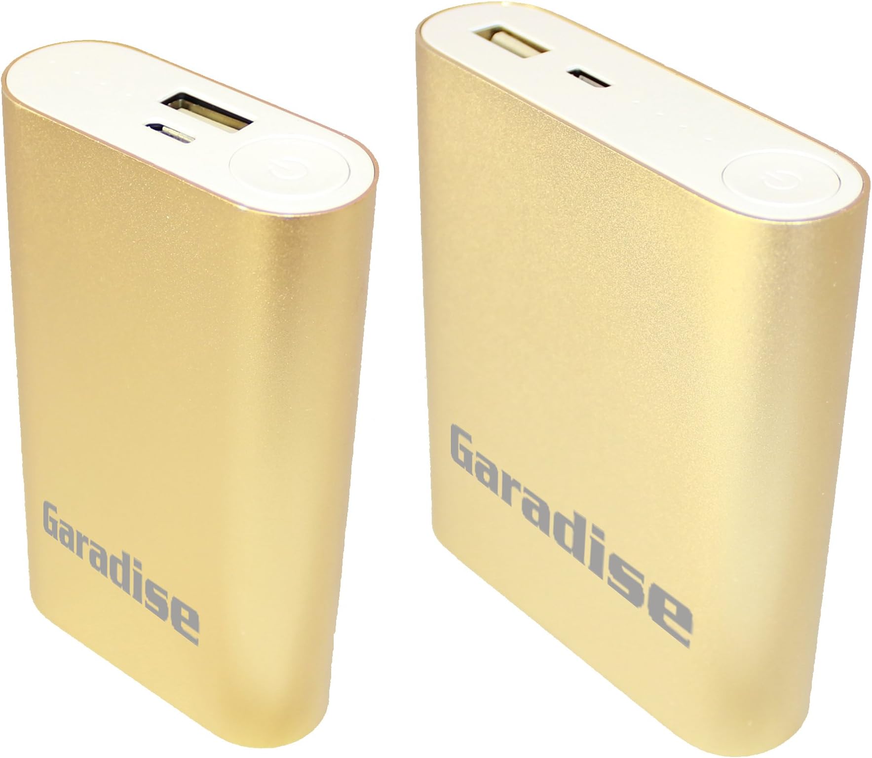 Garadise Compact I 5200mAh & Compact II 10400mAh External Battery set. Portable Charger Power Bank with ICS technology. Fast Charging for iPhone 6 + 5/5S 4/4S, iPad, Smartphone, and Tablets (Gold)
