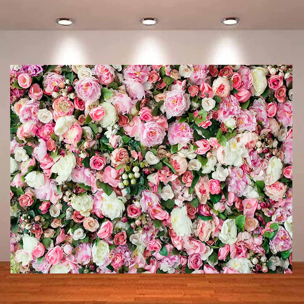 Art Studio 10x8FT Flower Photo Background Pink Rose Photography Backdrop for Pictures Newborn Bridal Shower Birthday Party Banner Decor Supplies Vinyl Photo Studio Props