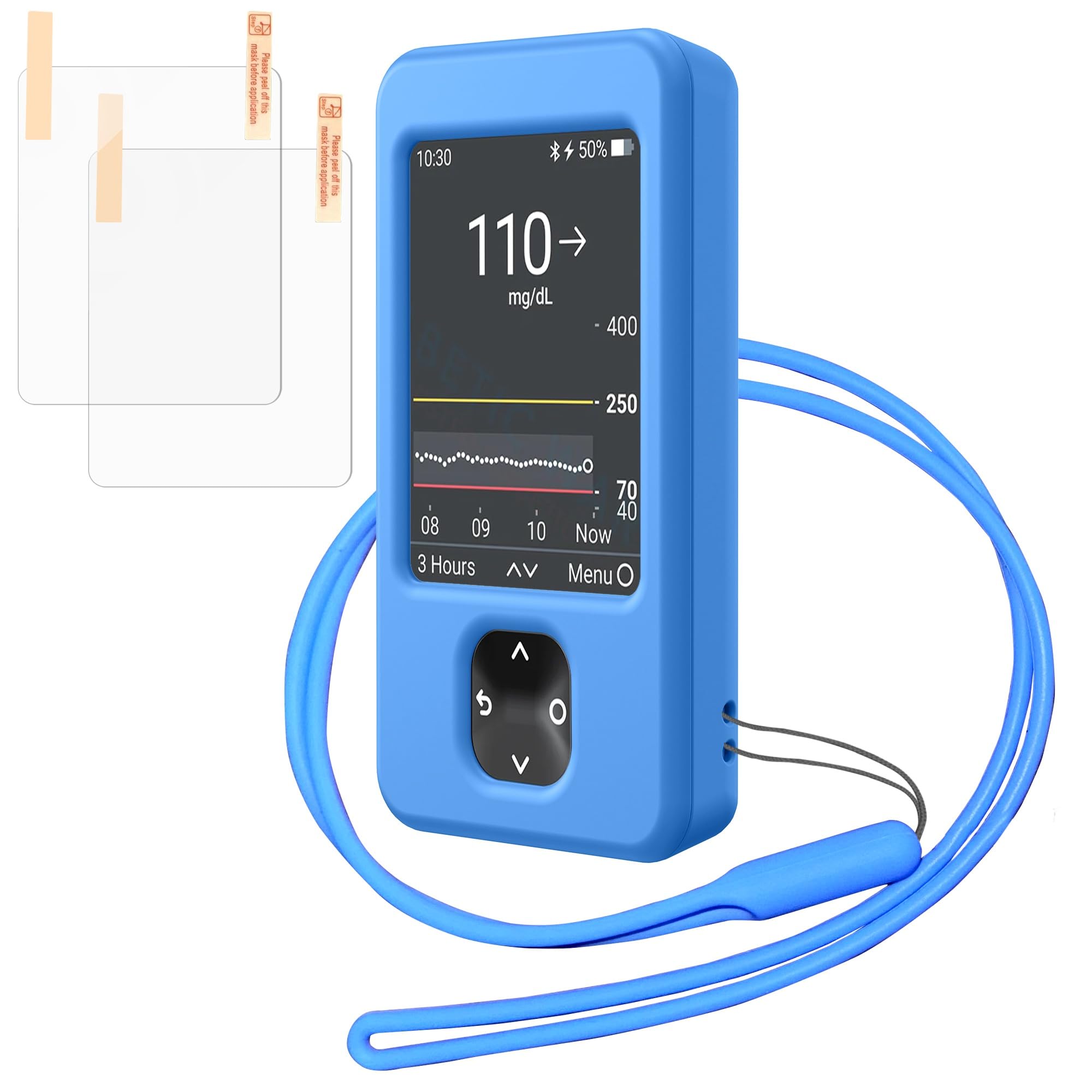 NSJ Silicone Dexcom G7 Receiver Case | Diabetes Travel Case, Lanyard & Screen Protector Included | Durable Diabetes Accessories | Silicone Diabetic Dexcom Cover Case | With Lanyard Port for Travel.