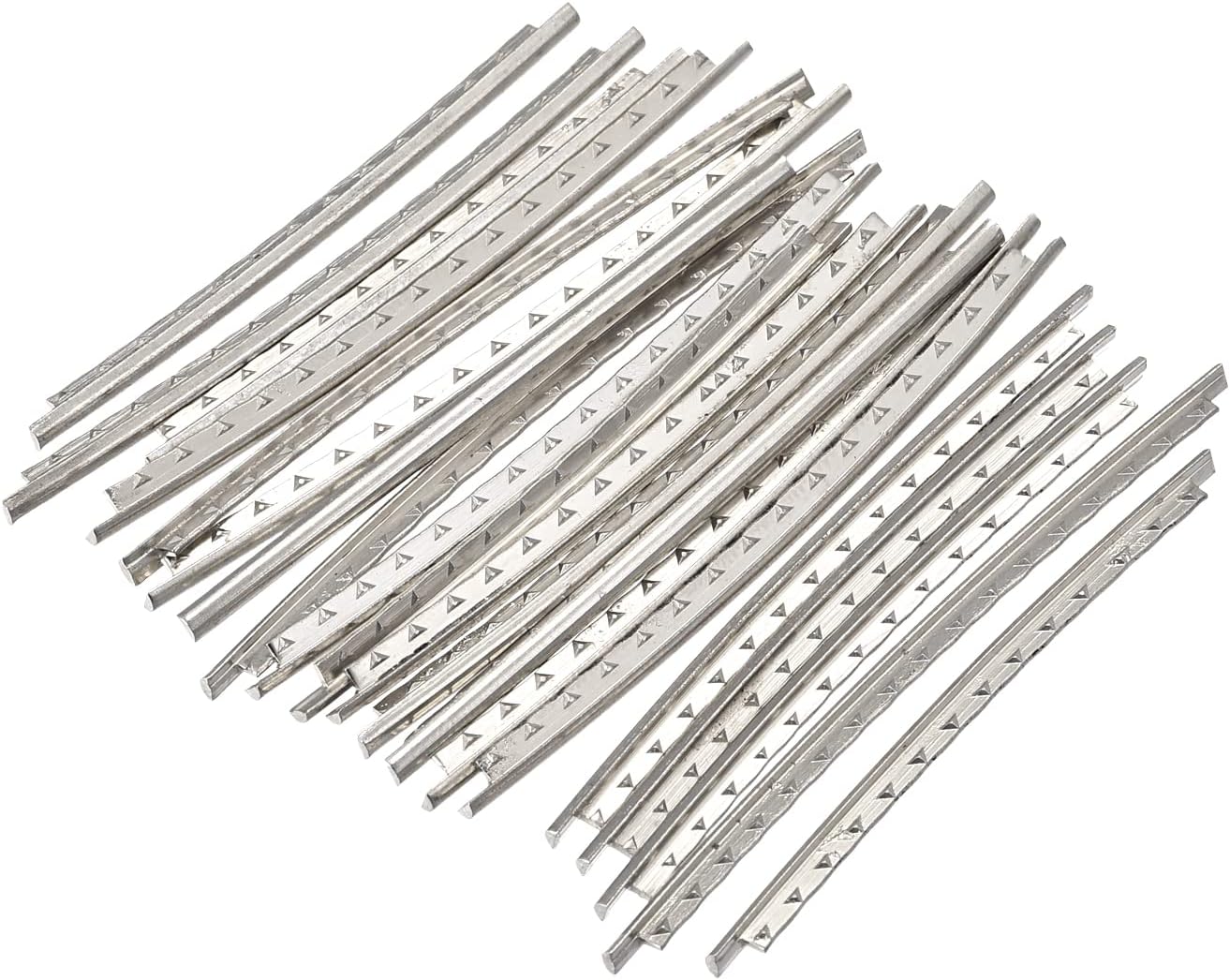 MECCANIXITY Acoustic Guitar Fret Wire Guitar Fretboard 20 Fret 2mm Silver Tone for Guitar Fingerboard Replacement, Pack of 40
