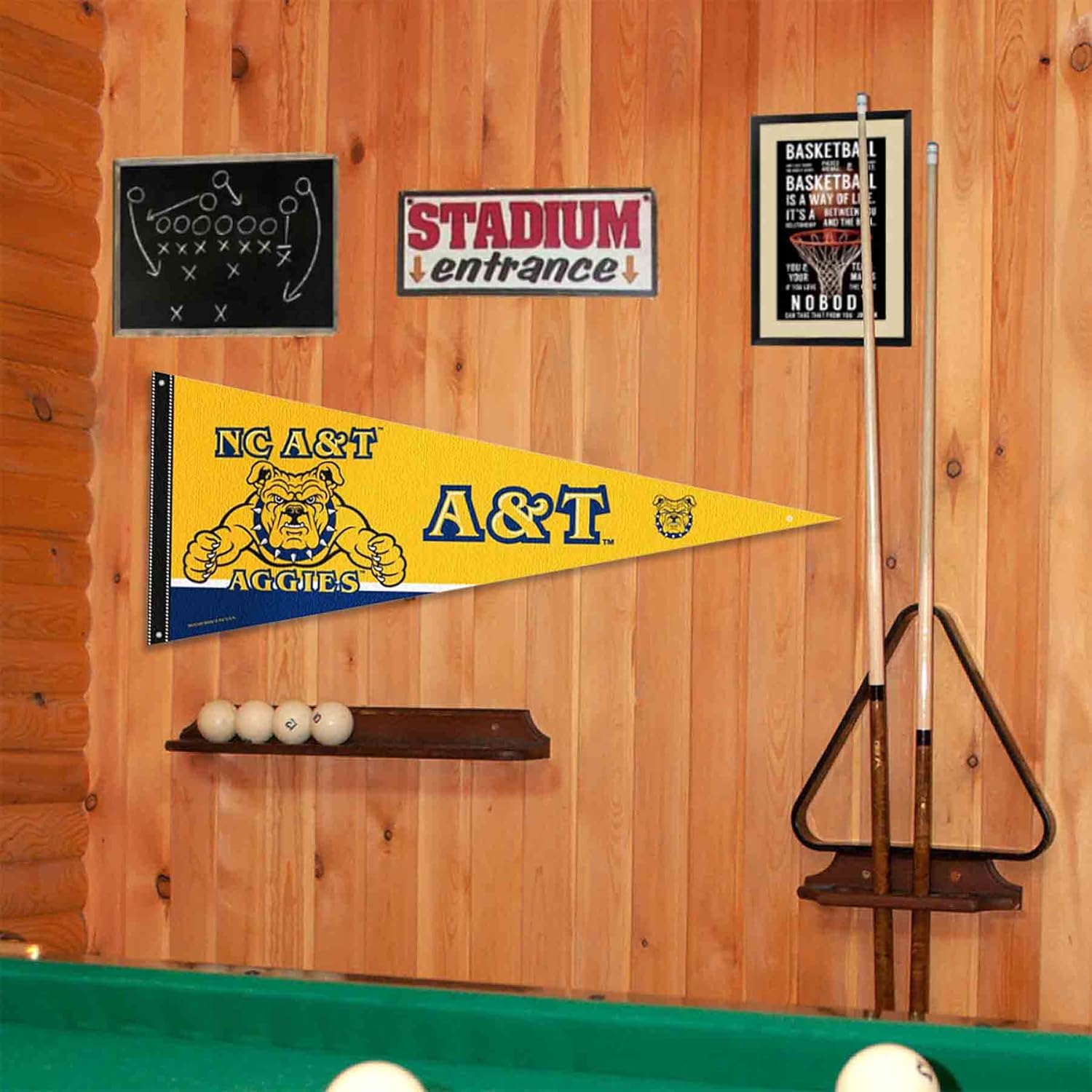 College Flags & Banners Co. North Carolina A&T Aggies Pennant Flag and Wall Tack Mount Pads - Image 4
