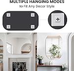 VASUHOME Rectangular Frameless Bathroom Mirror, 20 x 32 Inch Wall Vanity Mirror, Large Wall-Mounted Mirrors for Bathroom, Living Room, Bedroom
