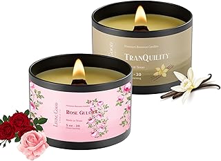 Tranquility & Rose Gulora Pure Beeswax Candle Bundle – 30+ Hours Long Burning Classically Designed Non-Toxic Scented Candles for Home Decor and Aromatherapy with Natural Fragrance - 5 oz (Each)