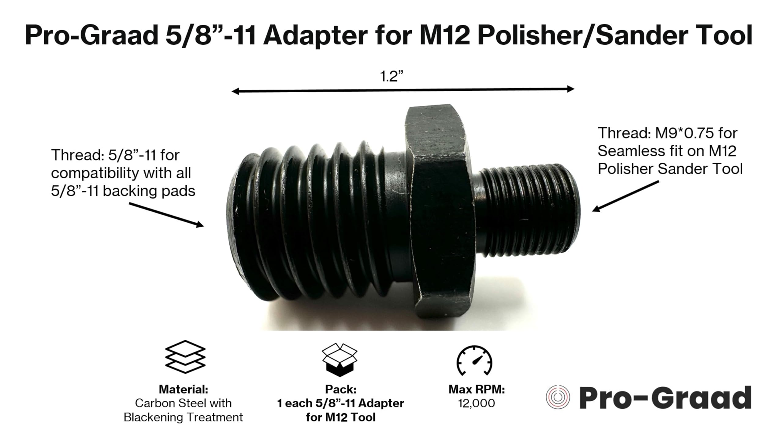 Amazon.co.jp: Pro-Graad 5/8インチ-11 ねじアダプター M12
