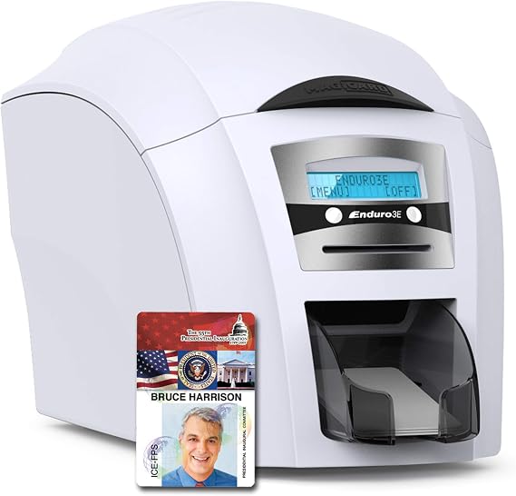 Magicard Enduro 3e Single-sided ID Card Printer & Supplies Bundle with Card Imaging Software (3633-3001)