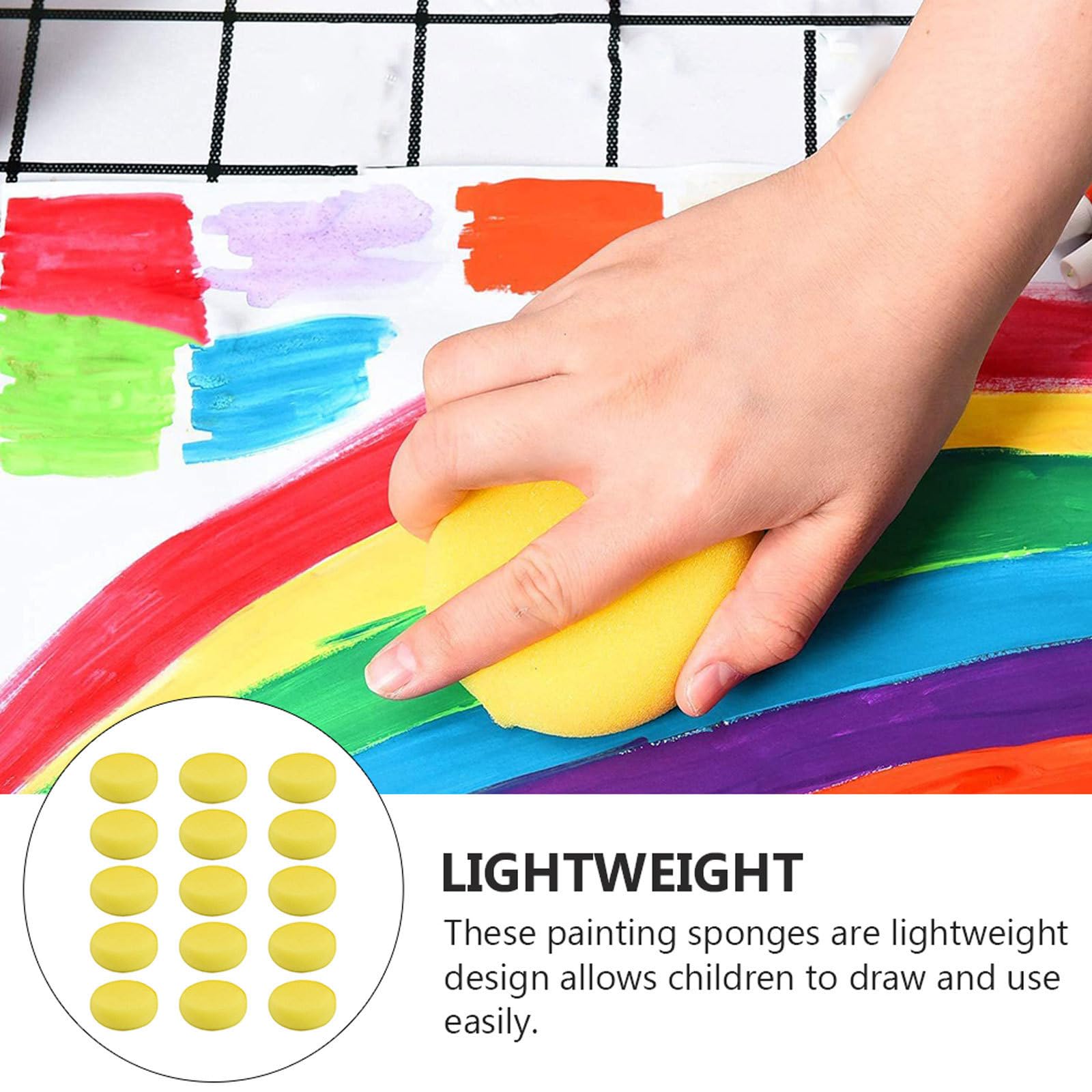 EXCEART 100pezzi Spugne Rotonde Assorbenti Per Pittura Strumenti Per e Artigianato Per Insegnanti Per Attività Creative e Progetti Di Decorazione Domestica