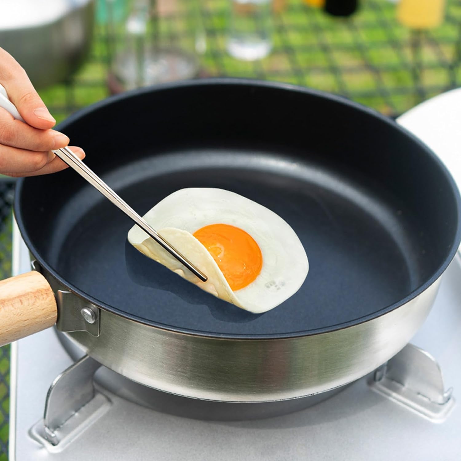 Mess Kit, Stick Frying Pan Induction Frying Pan Nonstick Omelette Fry Pans Eggs Frying Camp Pans Skillets with Handle