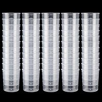 CertBuy 100 Pack 100ml Resin Mixing Cups - Plastic Epoxy Paint Measuring Cups 3.4oz, Stackable Easy Clean
