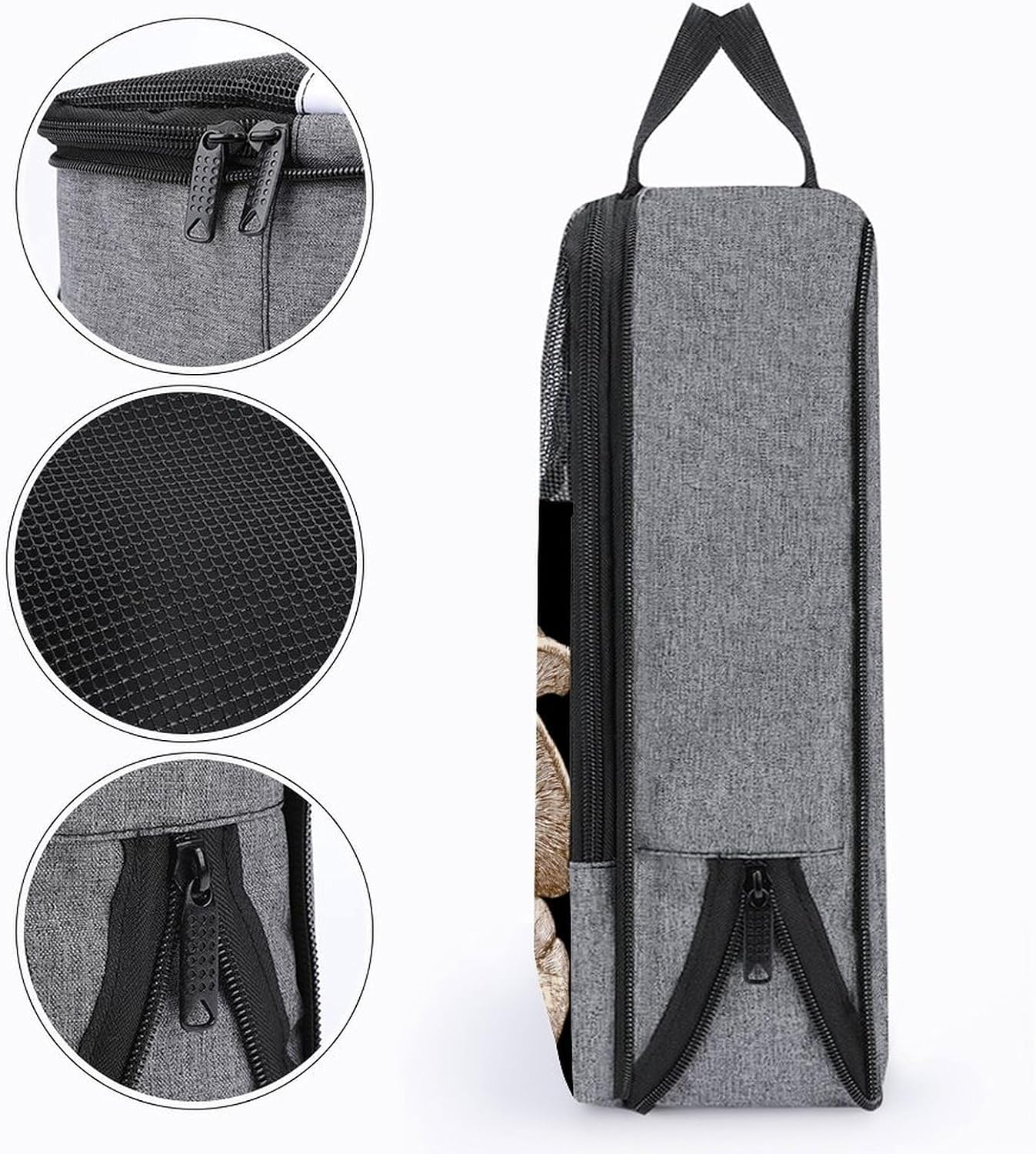 Oyster Mushrooms Shoe Bag Organizer for Travel with Handle | printed,double zippered closure,for sneaker soccer cleats dance essentials
