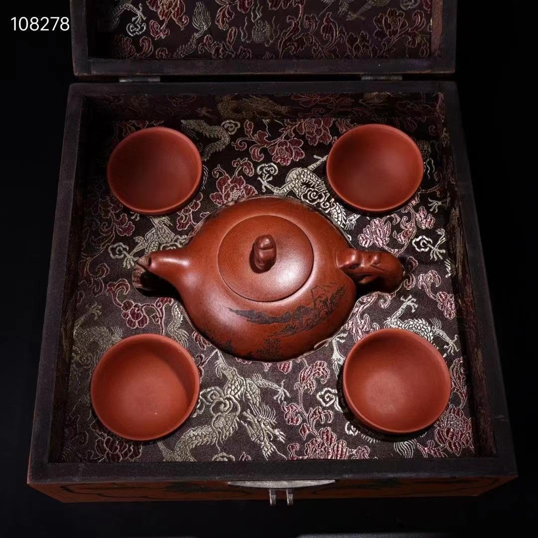 中国古美術・旧蔵品・御蔵・紫砂壺と茶器一式紫・朱泥・急須 ・煎茶道具 中国古美術・旧蔵品・御蔵・紫砂壺と茶器一式紫・朱泥・急須 ・