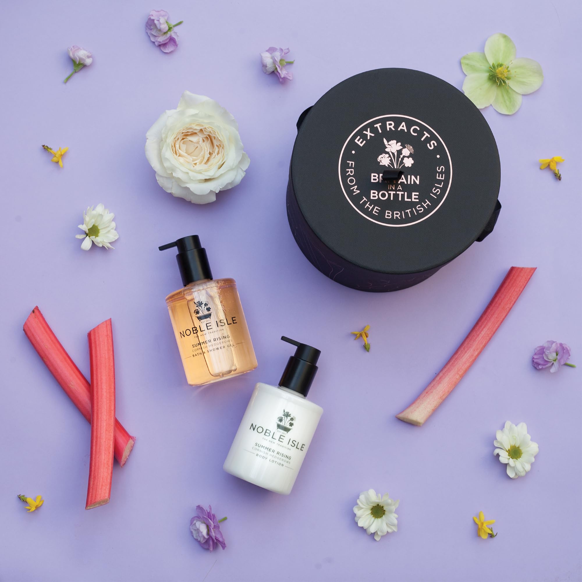 Noble Isle Geschenkset | Luxus-Summer Rising Duschgel- & Körperlotion-Duo-Geschenkset für Damen & Herren | Vegan-freundlich, echtes Parfüm, Britain in a Bottle |– 2 x 250 ml.