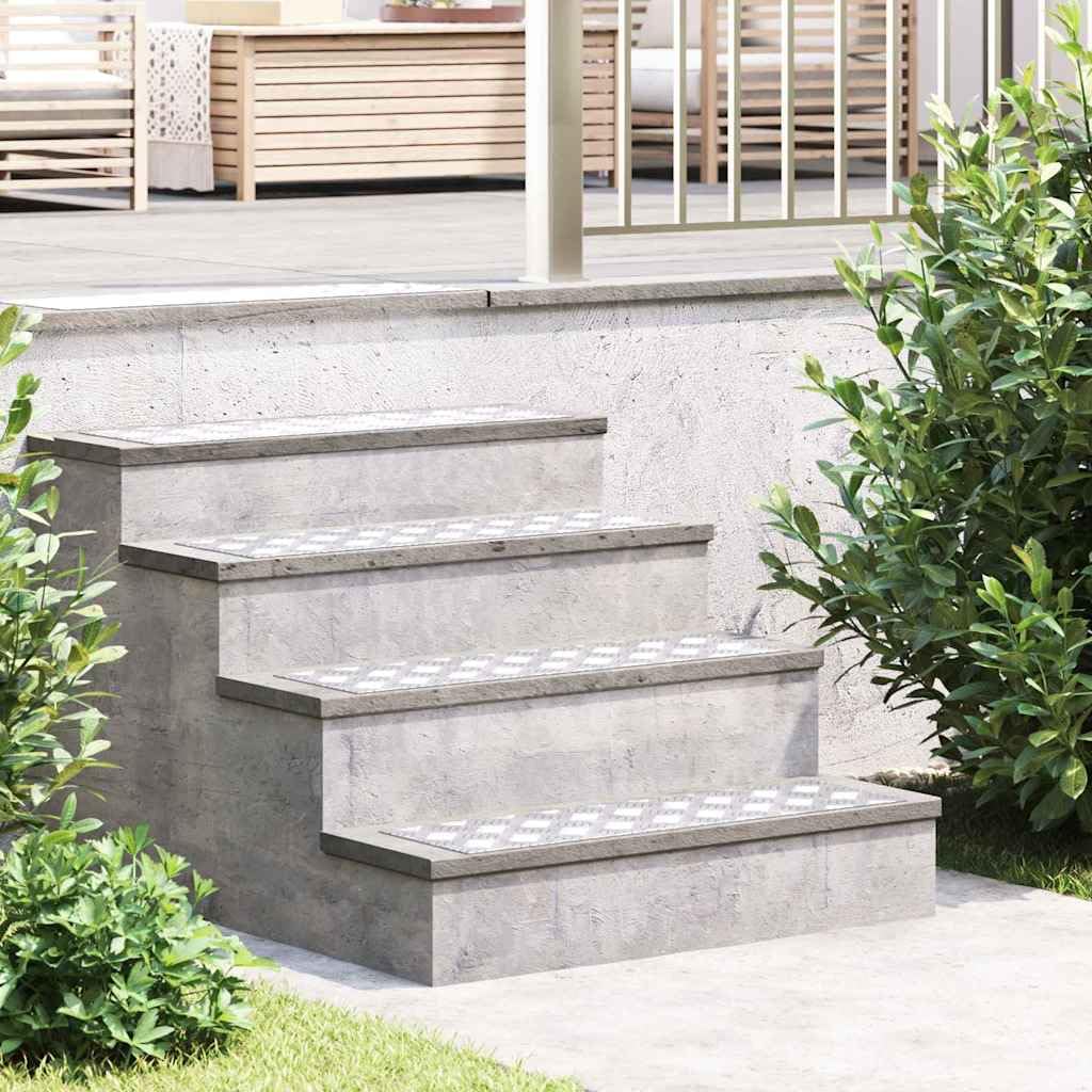 Stopnie schodowe, aluminiowe, srebrne, 70 x 20 cm, zestaw 4 sztuk, antypoślizgowe, trwałe, do użytku wewnątrz i na zewnątrz, bezpieczeństwo i ochrona