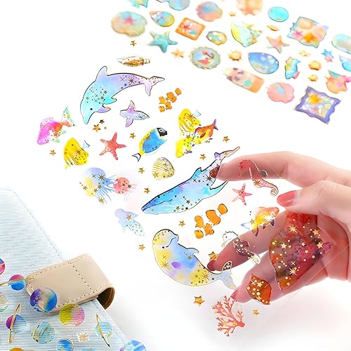 Miniatura 2 de IMNEXT2U Lindas calcomanías para manualidades, purpurina estética, resistente al desgarro, calcomanías impermeables para laptop, botella de agua,