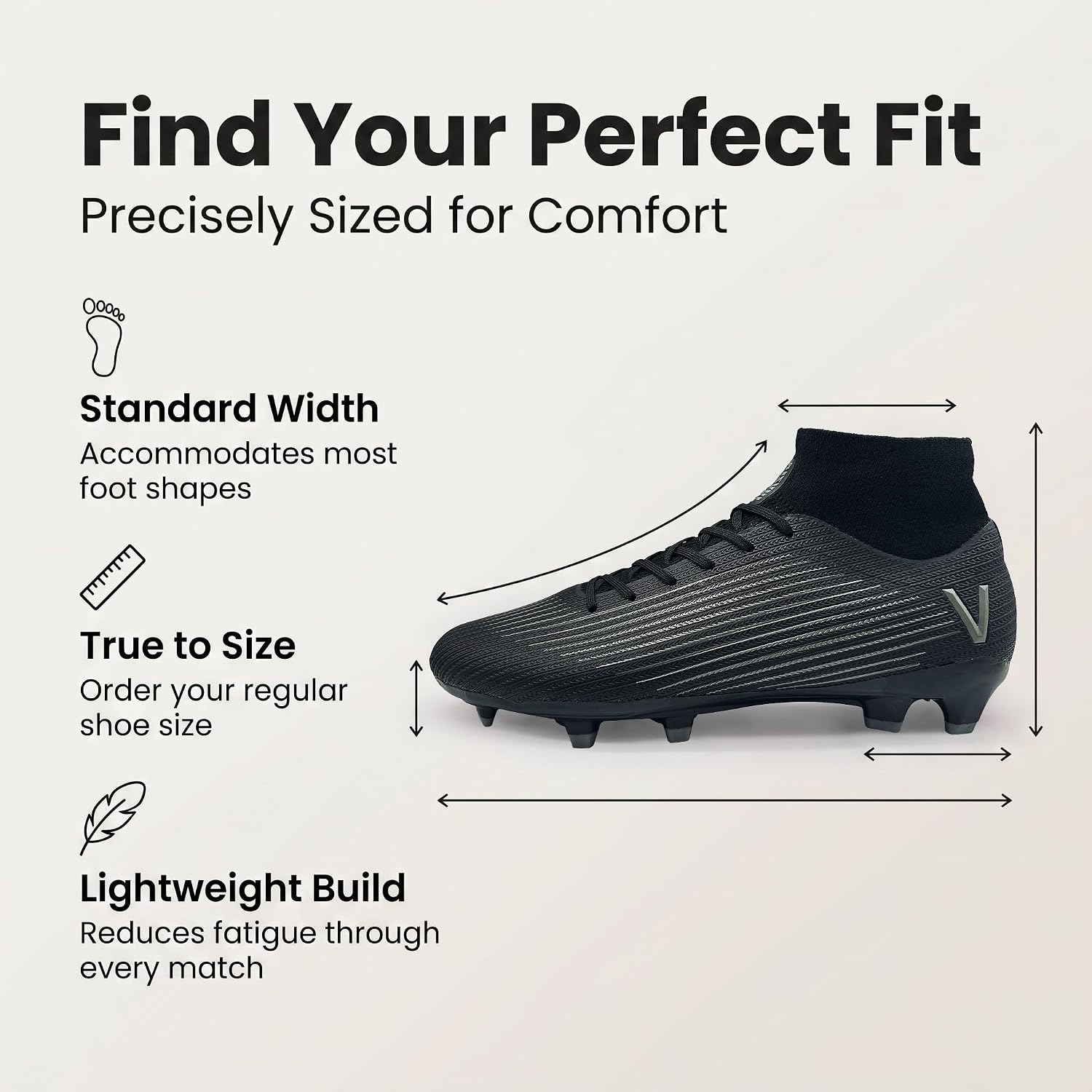 Vizari Terron Adult FG Soccer Cleats - Lightweight Performance Firm Ground Football Boots for Men & Women