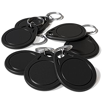 10 pcs BABIQT M1 Classic 1K Keyfobs Tags RFID IC S50 Key Fob NFC Tags F08 Token Key Cards ISO14443A 13.56 MHz Black M1 Access Control Key Card for Entry Access Control System - UID Unchangable