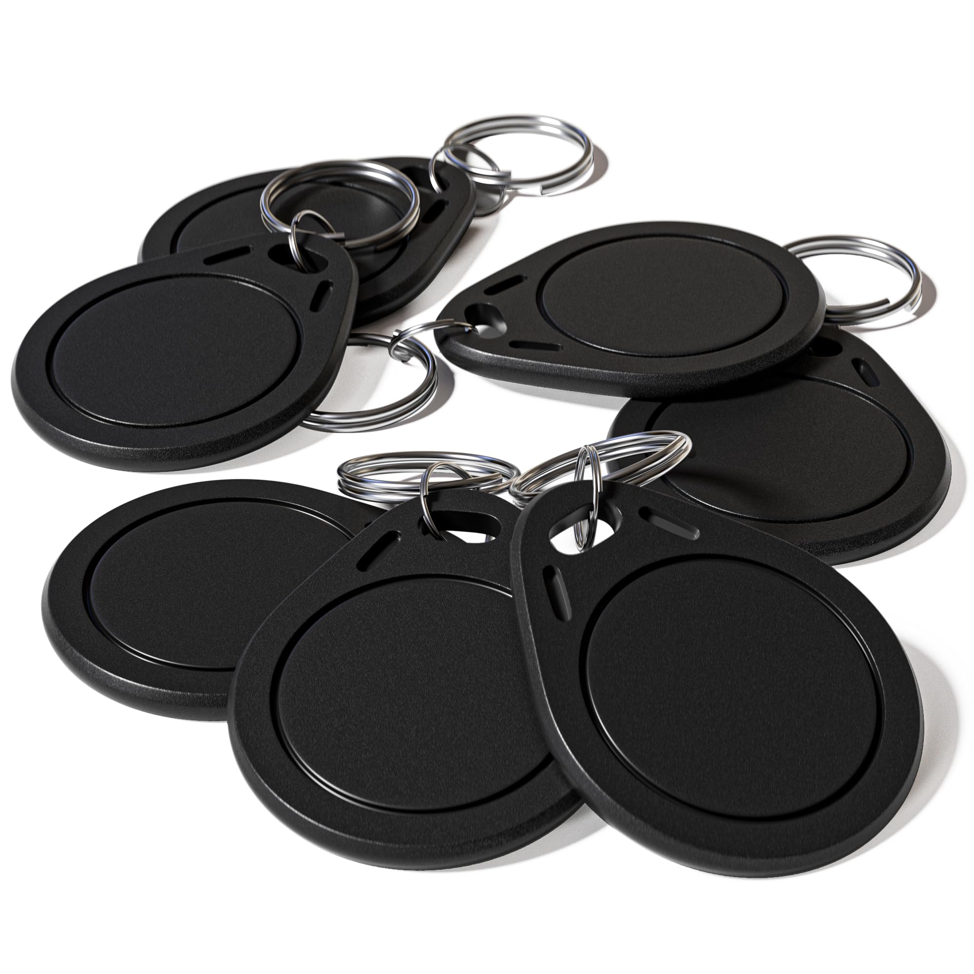 Photo 1 of 10 pcs BABIQT M1 Classic 1K Keyfobs Tags RFID IC S50 Key Fob NFC Tags F08 Token Key Cards ISO14443A 13.56 MHz Black M1 Access Control Key Card for Entry Access Control System - UID Unchangable