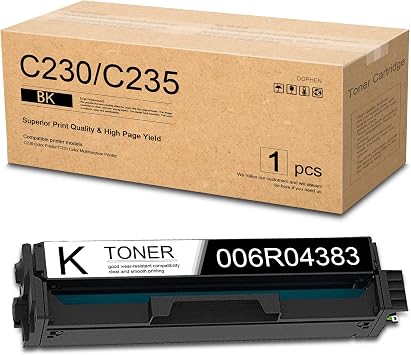 C230/C235 Black Toner Cartridge 1-Pack Doen 006R04383 Toner Cartridge Replacement for Xerox C230 Color C235 Multifunction Printer