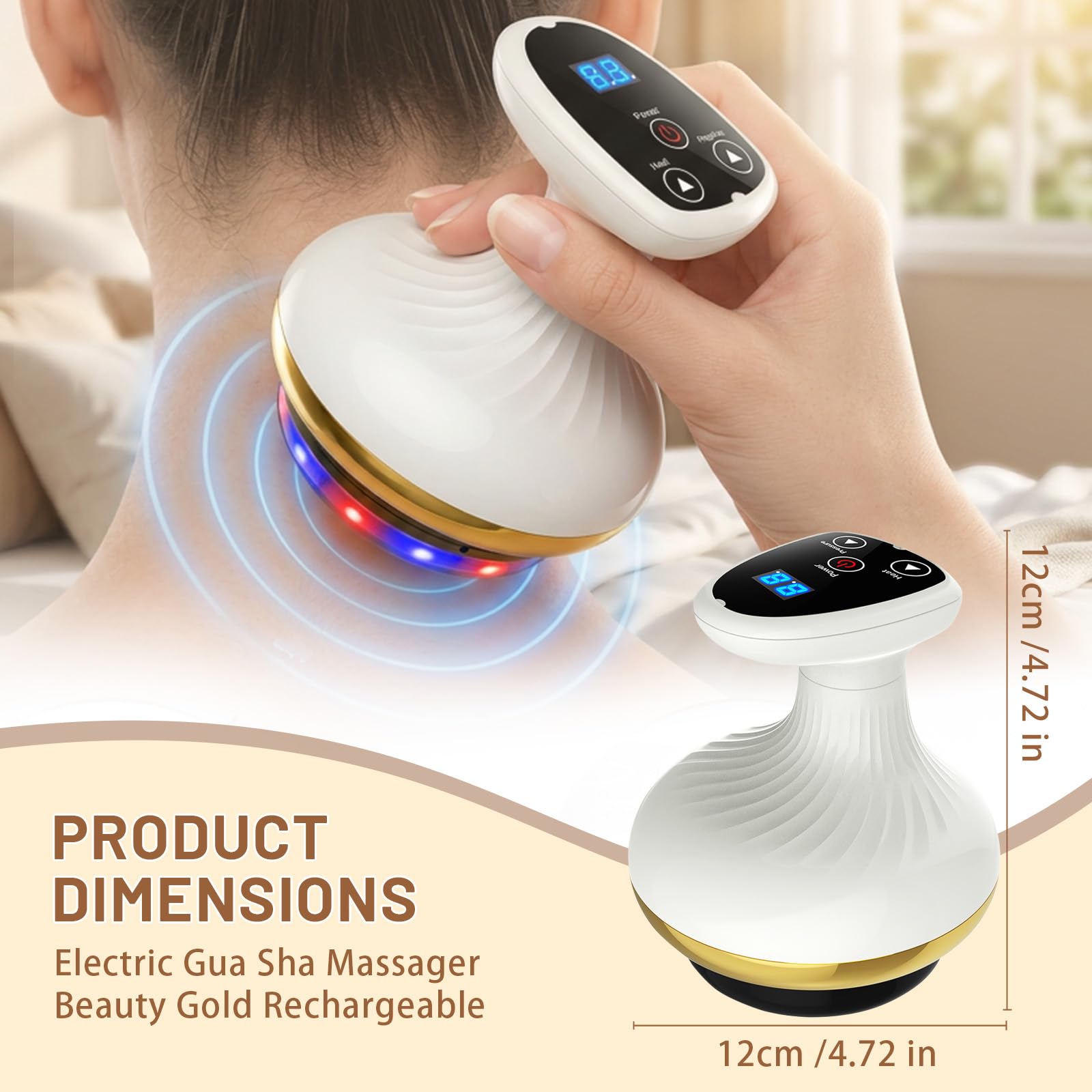 Cellulite Massagegerät, Elektrisch Schröpfgerät Gua Sha Anti Cellulite Massager, Vakuum Massagegerät mit 9 Saugstufen & Wärme für Straffung Bauch, Taille, Arme & Beine