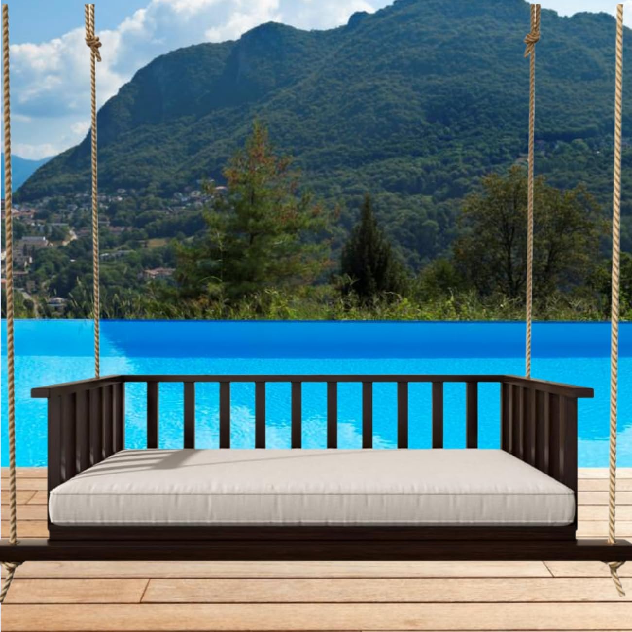Patio Twin Daybed Covers,SunBed Mattress Bolster Slipcover,for Outdoor Wooden Swing Furniture Long Cushion Replacement,Waterproof Fade Resistant Fabrics,75"x39"x6"(Khaki, 1 x Bottom Cover)