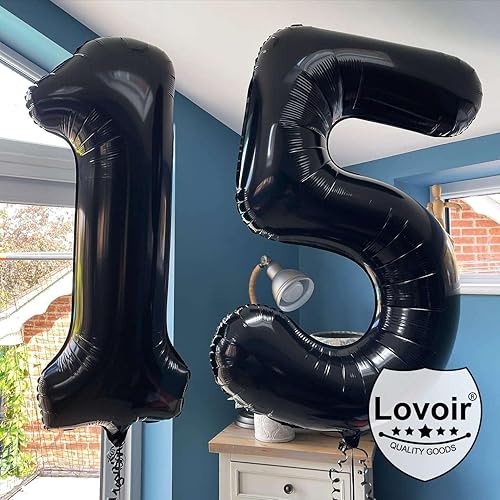 Miniatura 3 de Globo marrón café de 40 pulgadas con el número 51 de 15 dígitos gigantes, helio marrón oscuro, globos de helio marrón oscuro para fiesta de