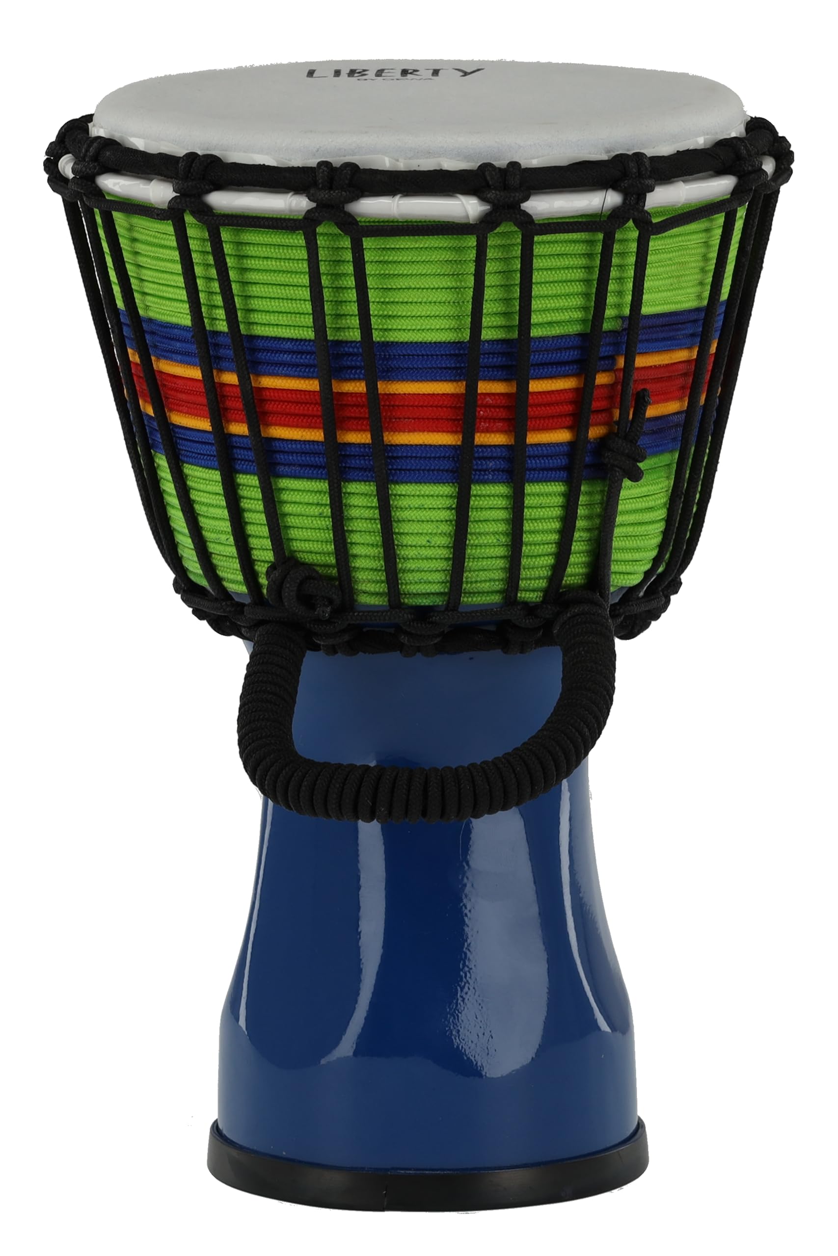 GEWA Liberty Djembé accordatura a corda - Diametro: 7" (17,8 cm) - Altezza: 12,5" (31,5 cm) - Numero di corde: 14 - Colore: Blu