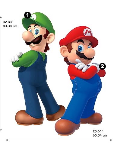Miniatura 2 de RoomMates RMK5223GM Super Mario, Luigi y Mario - Calcomanías de pared para despegar y pegar