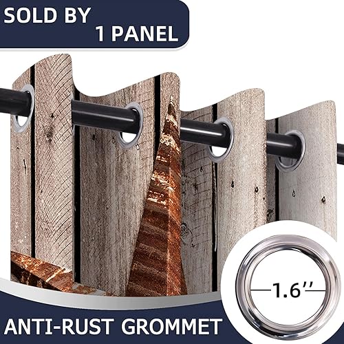 Miniatura 20 de Cortinas de puerta de granero para puertas, cortina opaca rústica para puerta de privacidad, cortinas divisoras de habitación, cortina de armario