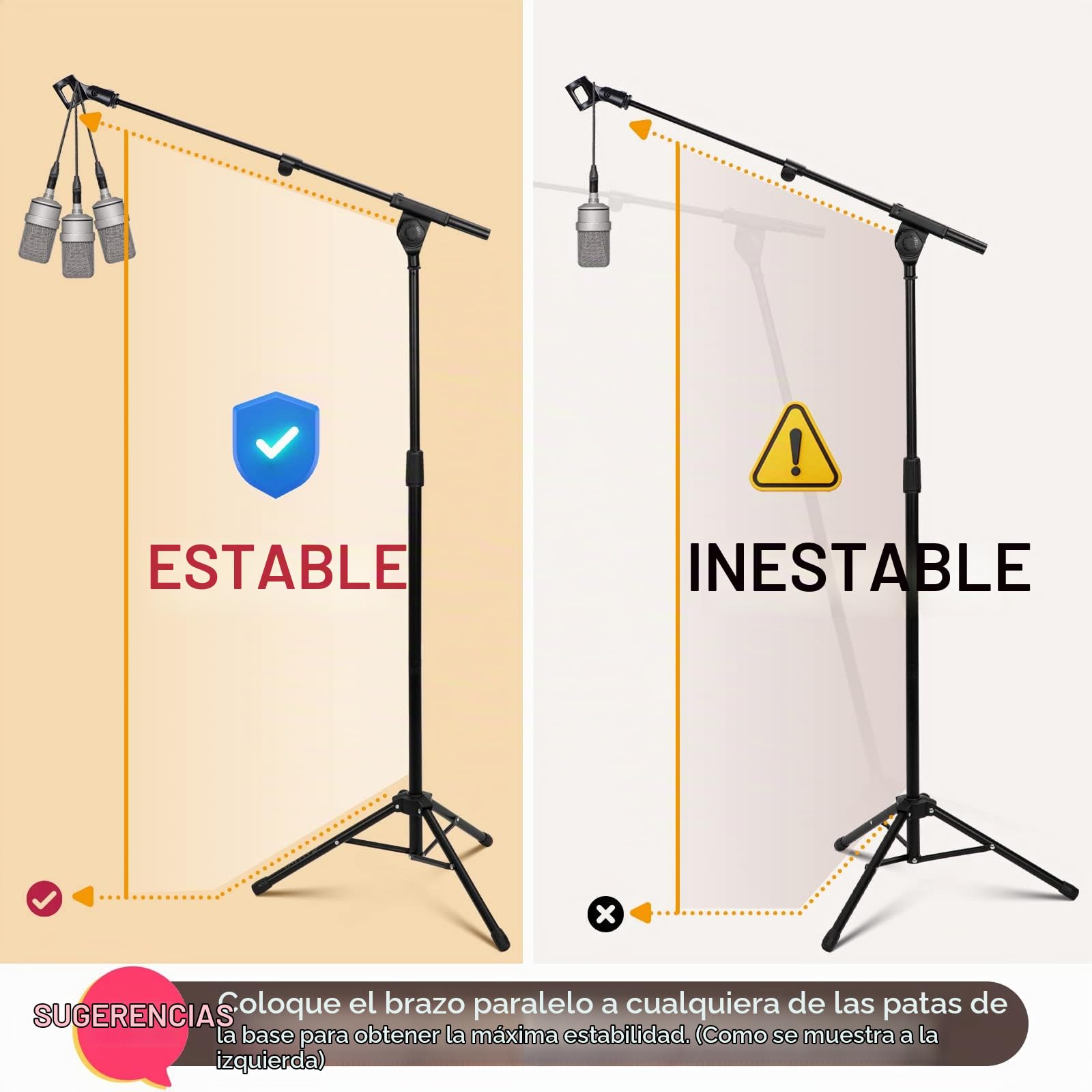 Shure SM58-LC El micrófono de Voz dinámico está diseñado para el Uso Profesional en Voces & CAHAYA Soporte de Micrófono con Brazo con Dos Pinzas para Microfonos Pie de Micrófono Plegable