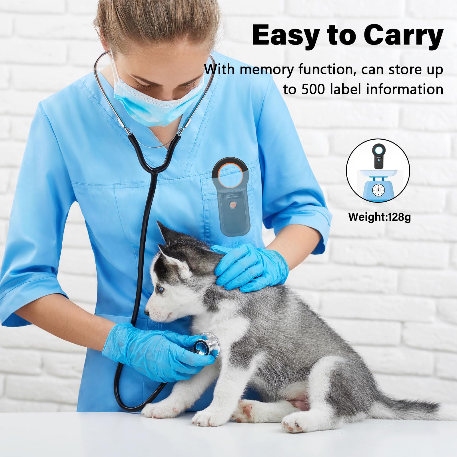 Lecteur de Puces pour Animaux, Lecteur Puce Animaux USB Rechargeable, Chatière à Puce électronique ISO11784/(85) FDX-B/EMID, Lecteur de puces électroniques pour Chiens/Chats(Rouge)