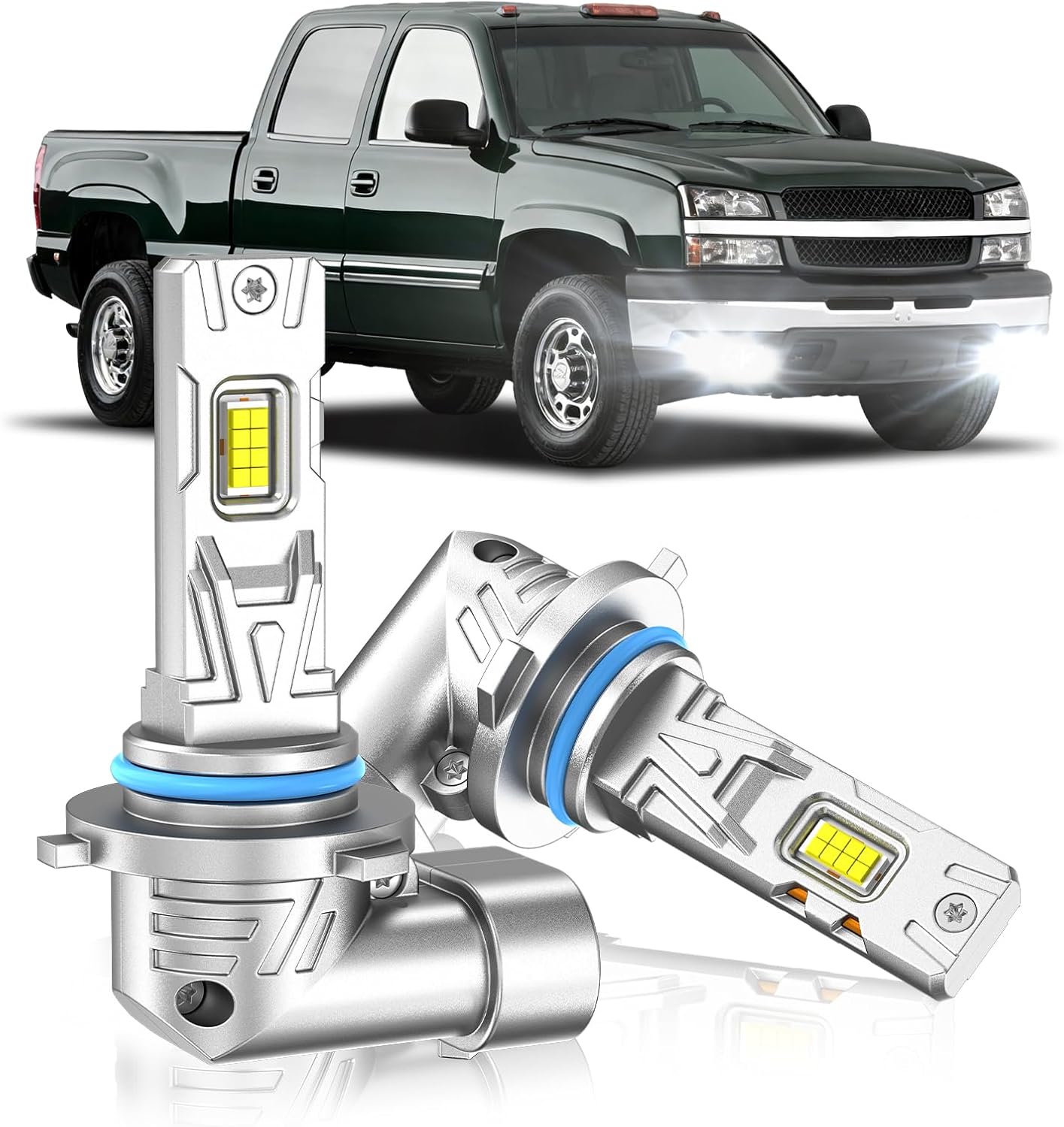 Fit for 2003-2006 Chevy Silverado 1500 2500 3500 Fog Light Bulb, 18000 Lumens 6000K White Fog Lights, 600% Upgraded Brightness, 60000+ Hours Lifespan, Plug and Play, Pack of 2