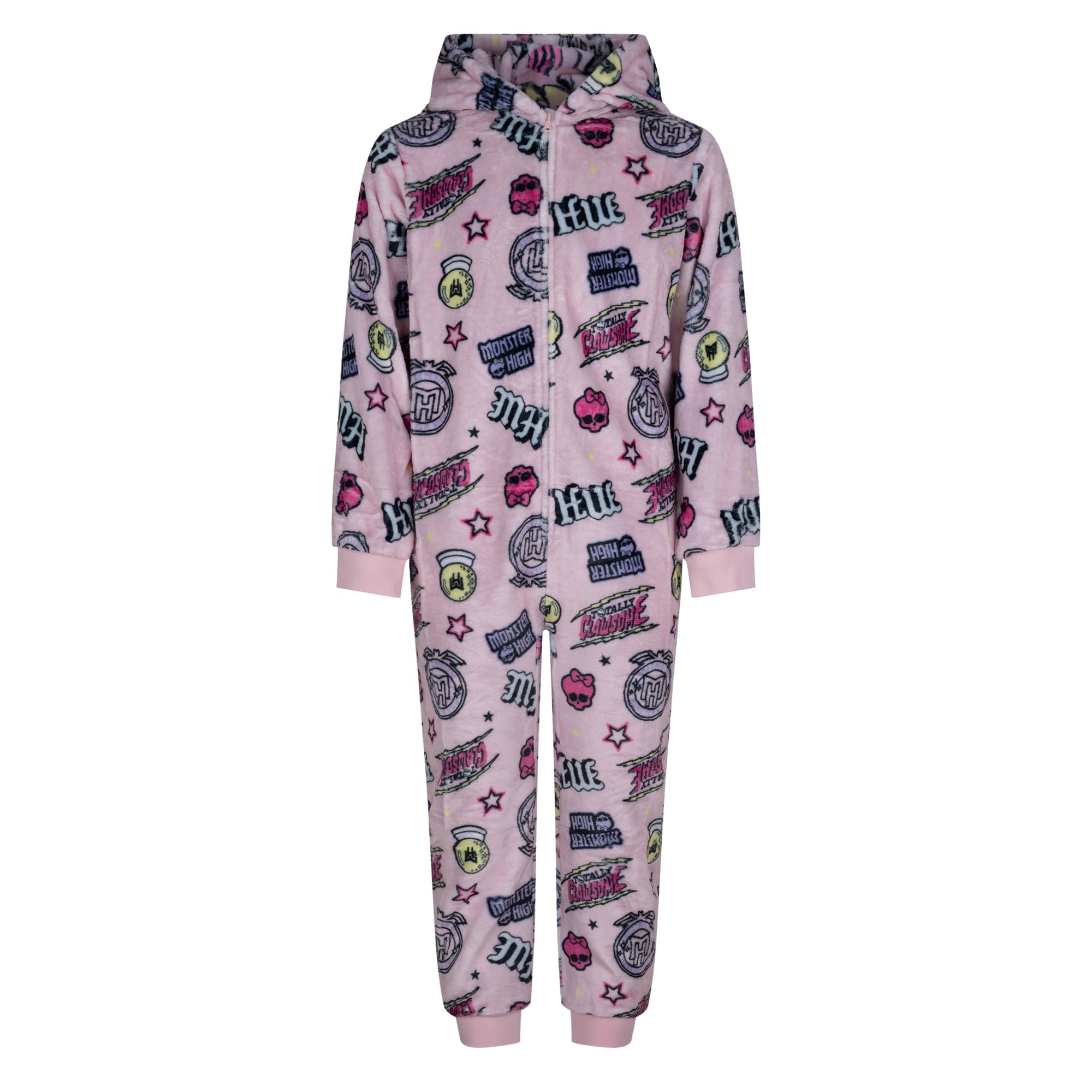Mattel Girls Pink Monster High, Soft And Cosy 100% Polyester Onesie With Hood For 7-8 Years: 128Cm,