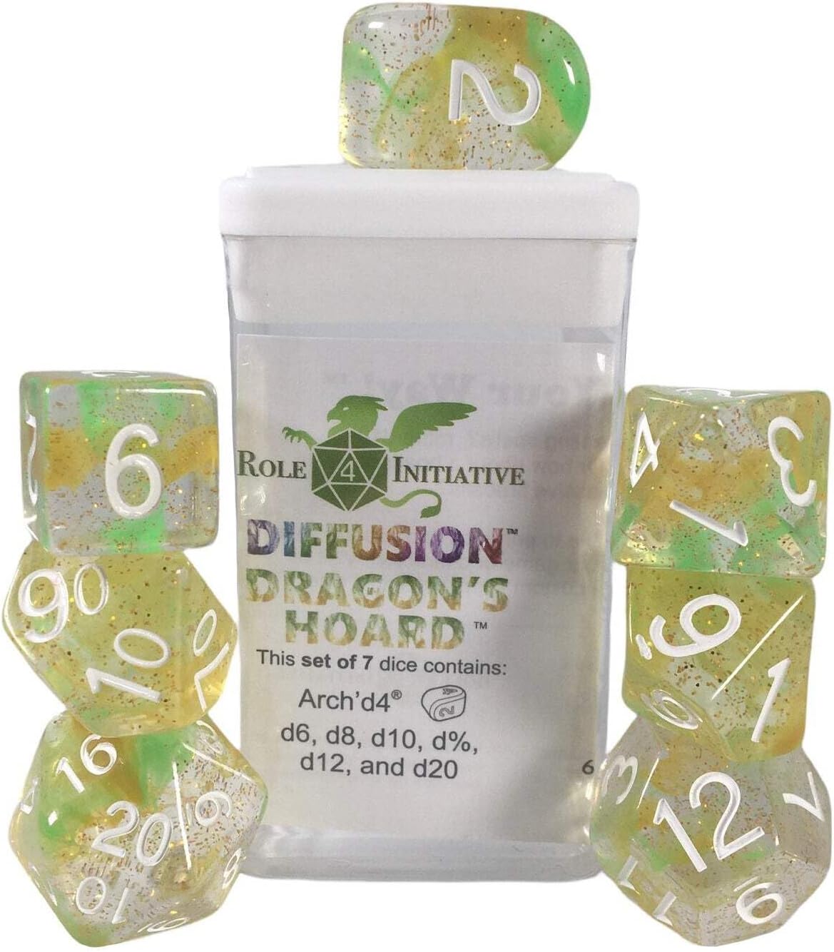 Diffusion Dragon's Hoard - Set of 7 Dice Set of 7 w/Arch'd4