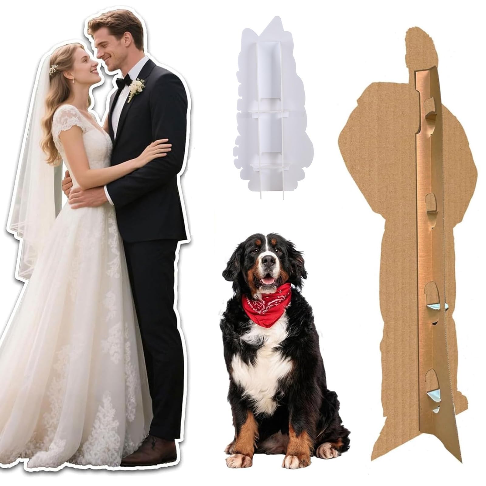 1-8FT Personalised Life Size Cardboard Cutout, Custom Cardboard Cutouts Life Size Stand-Up Photo, 9 Sizes Optional for Birthday, Wedding, Party and Events, Graduations (1-3 FT)