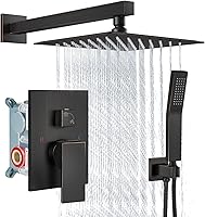 Vista 15 de Aolemi Juego de Grifo de Ducha Sistema de Ducha de Lluvia con Aspersor de Mano Juego de Ducha de Baño Válvula de Instalación y Kit de Molduras