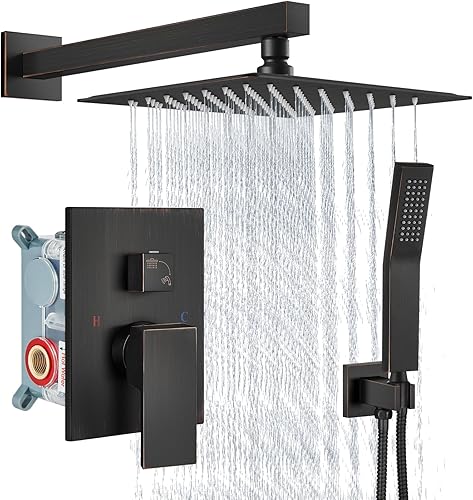 Miniatura 15 de Aolemi Juego de Grifo de Ducha Sistema de Ducha de Lluvia con Aspersor de Mano Juego de Ducha de Baño Válvula de Instalación y Kit de Molduras