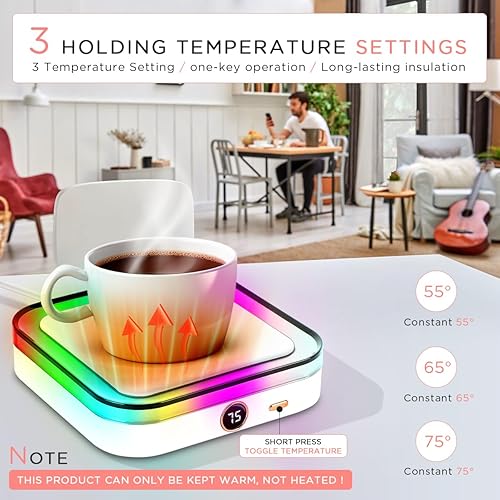 Miniatura 4 de Calentador de taza de café para escritorio, calentador eléctrico de taza, accesorios de escritorio de oficina, electrodomésticos de cocina para el