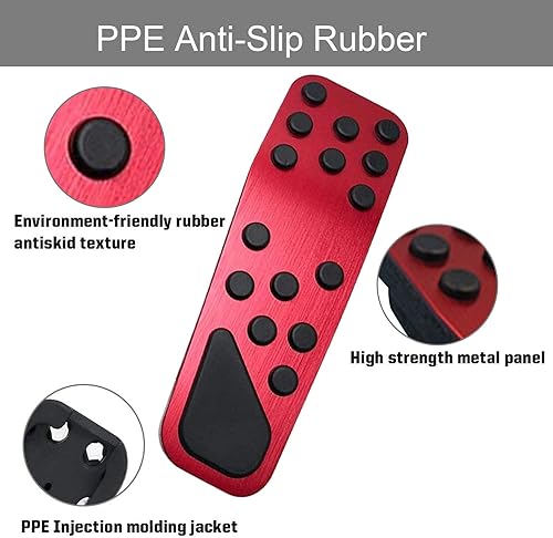 Miniatura 5 de sportuli Kit de cubiertas antideslizantes para pedal de freno y acelerador de aluminio sin perforación, reemplazo para Dodge Challenger Charger