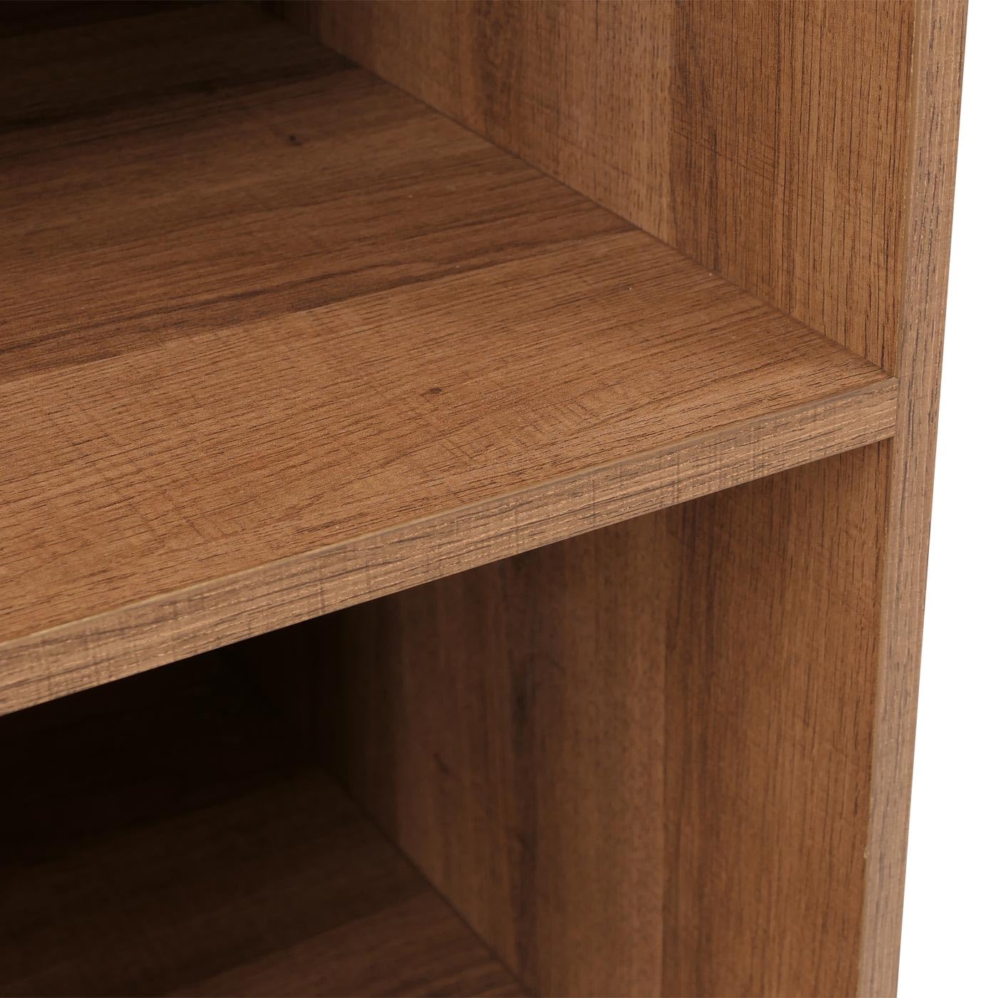 Mendler Hochschrank HWC-O40, Schrank Highboard mit Türen Staufächer Schubladen, MDF Metall Melamin 138x79x40cm - Natur