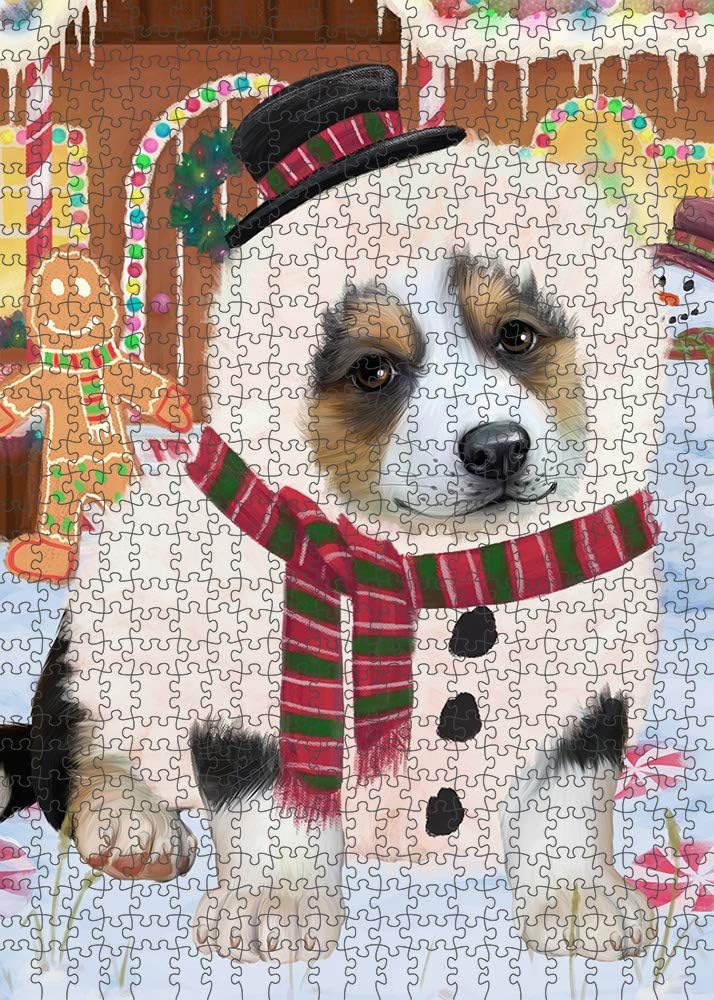 Christmas Gingerbread Snowman Corgi Dog Jigsaw Puzzle for Adults - Animal Printed Interlocking Puzzle Game Artwork - Gift for Dog Lover's - 1000 Pcs 29.5"x19.7"