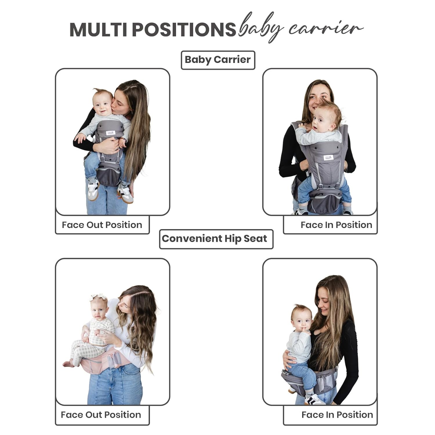 Baby Carrier, – Soft Structured Ergonomic Baby Carrier for Newborns to Toddlers (Up to 44 lbs) 100% Cotton, Multiple Carrying Positions, Removable Hood, Storage Pockets & Drool Pads – Pink