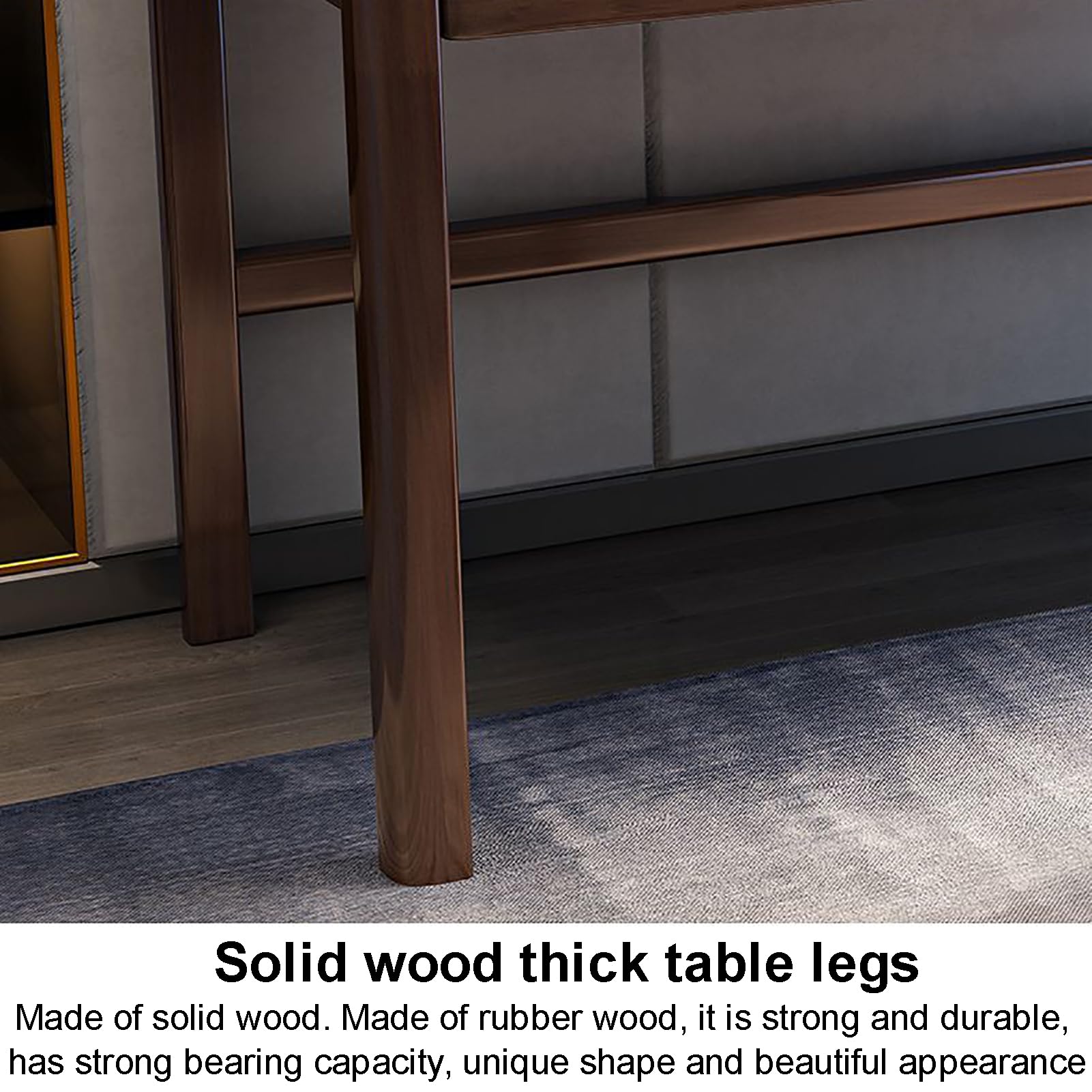 Escritorio Moderno de Mediados de Siglo de Madera Maciza con 2 cajones para Oficina en casa. Estación de Trabajo Estable con Amplia Superficie de Trabajo. Mesa de Estudio Ideal para teletrab