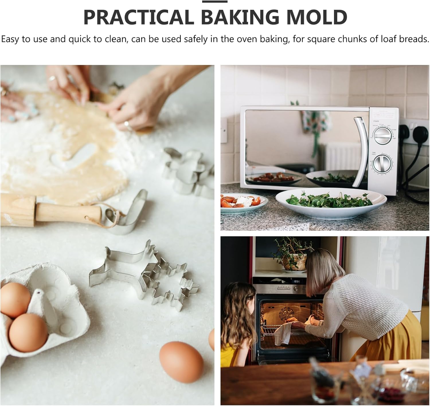 Square Mold for Baking Toast Mold Bread Pan Alloy Heat Conductive Nonstick Reusable for Home Baking